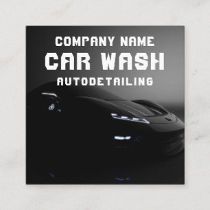 Tarjeta De Visita Cuadrada Código QR de lavado automático de coches