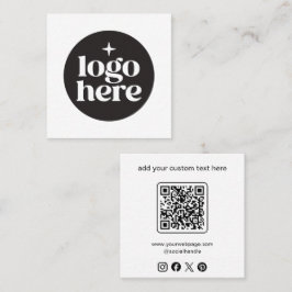 Tarjeta De Visita Cuadrada Código QR de Logo de Redes Sociales Personalizado