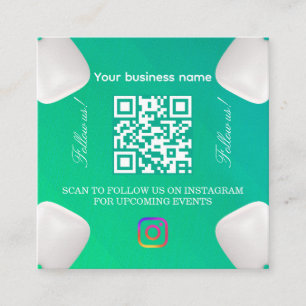 Tarjeta De Visita Cuadrada Código QR de Mantente Conectado   Seguir en Instag
