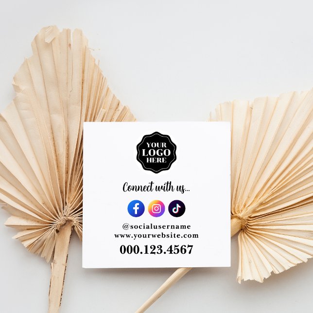 Tarjeta De Visita Cuadrada Código QR de medios sociales simple y elegante (Subido por el creador)