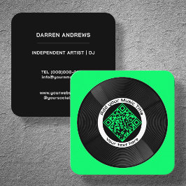 Tarjeta De Visita Cuadrada Código QR de música personalizable LP Vinyl |