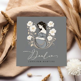 Tarjeta De Visita Cuadrada Código QR de Nacimiento y Postparto