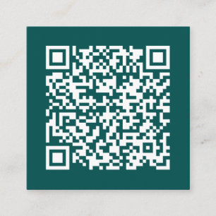 Tarjeta De Visita Cuadrada Código QR de negocio de personalizable Mínimo Verd