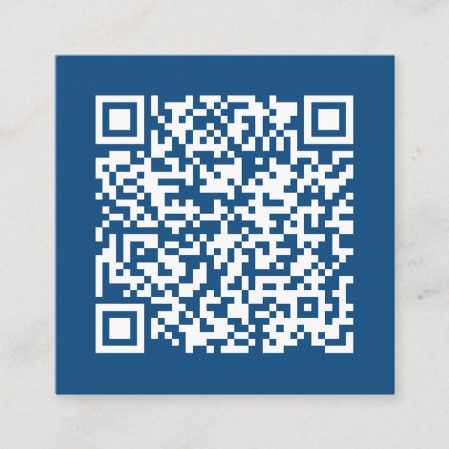 Tarjeta De Visita Cuadrada Código QR de negocios de personalizable Azul mínim (Anverso)