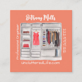 Tarjeta De Visita Cuadrada Código QR de Personalizado de organizador profesio