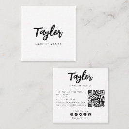 Tarjeta De Visita Cuadrada Código QR de redes sociales de nombre personalizad