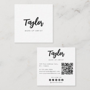 Tarjeta De Visita Cuadrada Código QR de redes sociales de nombre personalizad