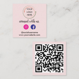 Tarjeta De Visita Cuadrada Código QR de Redes Sociales Modernas   Retrato Min