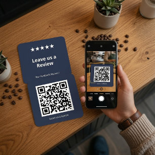 Tarjeta De Visita Cuadrada Código QR de reseña de GoogleTarjeta personalizada