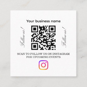 Tarjeta De Visita Cuadrada Código QR de Seguir Seguir en Instagram Barber