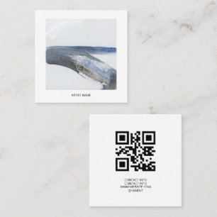 Tarjeta De Visita Cuadrada Código QR del artista de vuelta