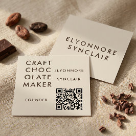 Tarjeta De Visita Cuadrada Código Qr Del Fabricante De Chocolate Artesanal Mo