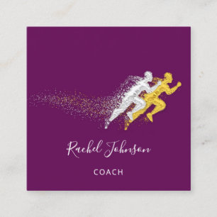 Tarjeta De Visita Cuadrada Código QR del instructor del logotipo de la escuel