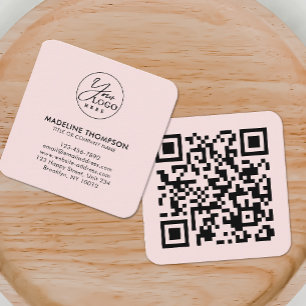 Tarjeta De Visita Cuadrada Código QR del logotipo de la Compañía Pink Gic Pro