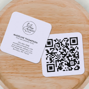 Tarjeta De Visita Cuadrada Código QR del logotipo de la empresa genérica de l