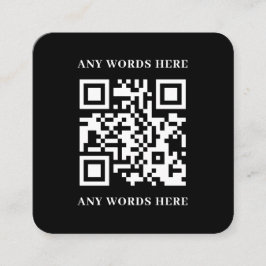 Tarjeta De Visita Cuadrada Código QR del Personalizado negro brillante con lo