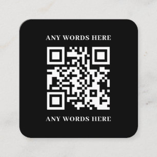 Tarjeta De Visita Cuadrada Código QR del Personalizado negro brillante con lo