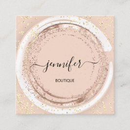 Tarjeta De Visita Cuadrada Código Qr del Purpurina del marco del SPA de la ti