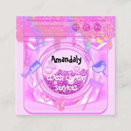 Tarjeta De Visita Cuadrada Código QR del servicio de limpieza de lavado en la