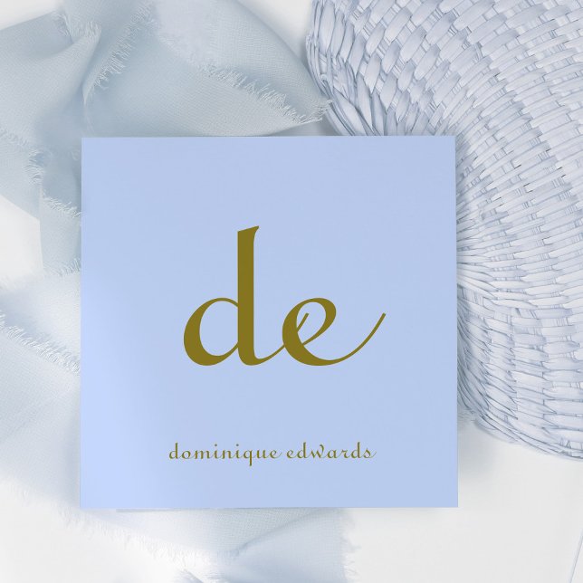 Tarjeta De Visita Cuadrada Código QR Elegante Azul Único Moderno (Subido por el creador)