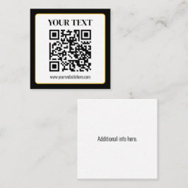 Tarjeta De Visita Cuadrada Código QR empresarial con texto superior e inferio