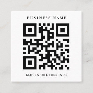 Tarjeta De Visita Cuadrada Código QR en blanco y negro