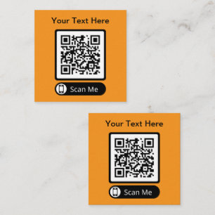 Tarjeta De Visita Cuadrada Código QR escaneable de doble cara
