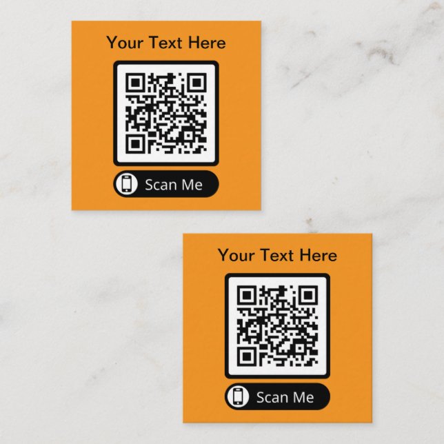 Tarjeta De Visita Cuadrada Código QR escaneable de doble cara (Anverso / Reverso)