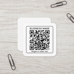 Tarjeta De Visita Cuadrada Código QR escaneable editable + su nombre comercia