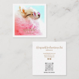 Tarjeta De Visita Cuadrada Código QR escaneado de fotos de marco moderno