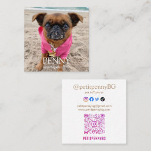 Tarjeta De Visita Cuadrada Código QR escaneado de fotos personalizado