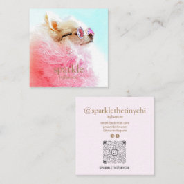 Tarjeta De Visita Cuadrada Código QR escaneado de fotos personalizado