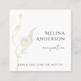 Tarjeta De Visita Cuadrada Código QR Flor silvestre simple de margarita