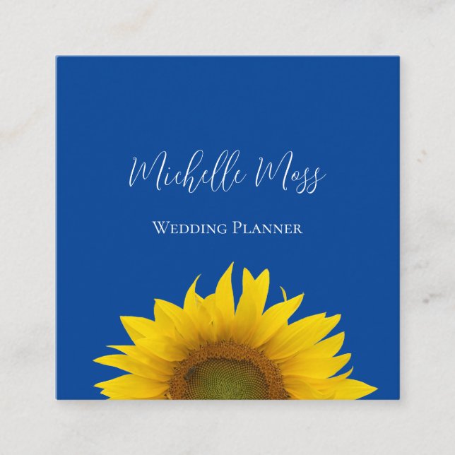 Tarjeta De Visita Cuadrada Código QR giratorio moderno Planner Wedding Blue (Anverso)