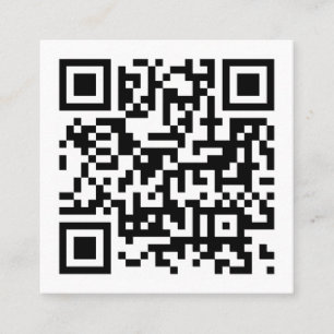 Tarjeta De Visita Cuadrada Código QR Inicial Monograma Mínimo Negro y Blanco