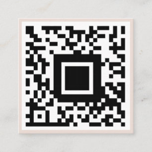 Tarjeta De Visita Cuadrada Código QR Inicial Monograma Mínimo Negro y Marfil