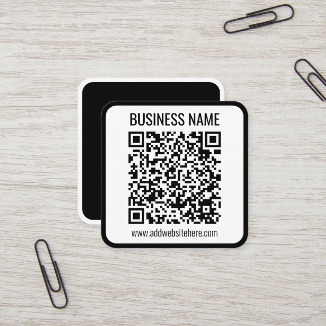 Tarjeta De Visita Cuadrada Código QR instantáneo (introduzca la dirección URL (Anverso/Reverso In Situ)
