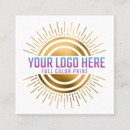 Tarjeta De Visita Cuadrada Código QR Logo Empresarial Simple 