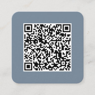 Tarjeta De Visita Cuadrada Código QR-Medios sociales-Azul moderno-sencillo-t