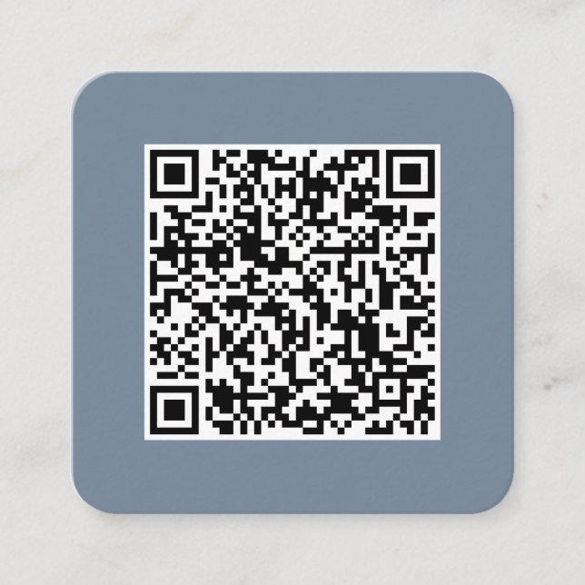 Tarjeta De Visita Cuadrada Código QR-Medios sociales-Azul moderno-sencillo-tu (Anverso)