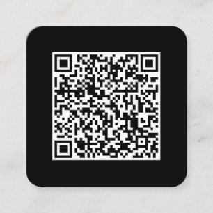 Tarjeta De Visita Cuadrada Código QR-Medios sociales-blanco y negro moderno