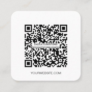 Tarjeta De Visita Cuadrada  Código QR Medios sociales Minimalistas simple Aut