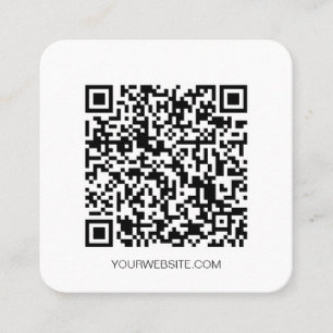 Tarjeta De Visita Cuadrada Código QR Medios sociales Minimalistas simple Bo