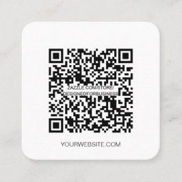 Tarjeta De Visita Cuadrada  Código QR Medios sociales Minimalistas simple Bor