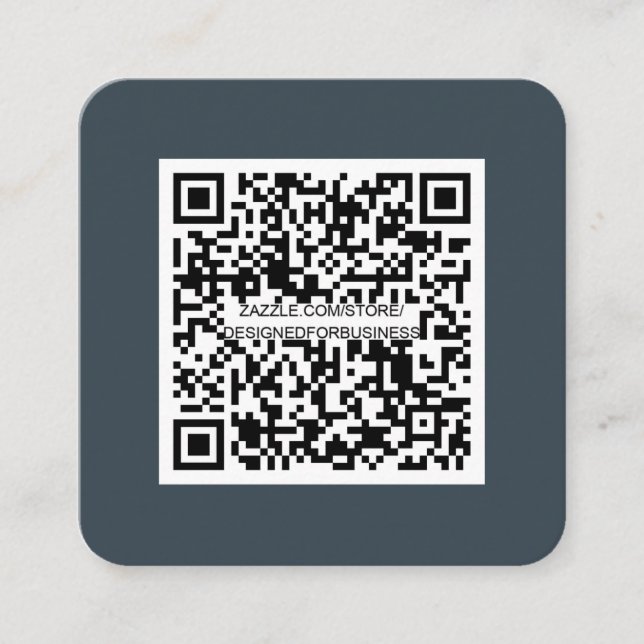 Tarjeta De Visita Cuadrada Código QR-Medios sociales-Moderno-Simple-Profesion (Anverso)