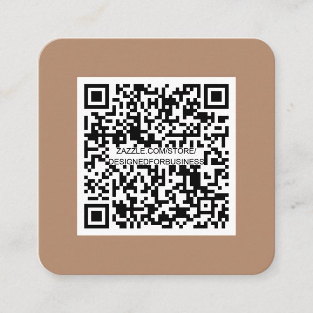 Tarjeta De Visita Cuadrada Código QR-Medios sociales-Plaza moderna-simple-pro (Anverso)
