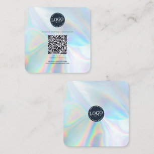 Tarjeta De Visita Cuadrada Código QR Medios sociales y sitio web holográfico