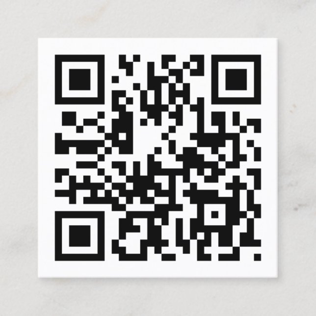 Tarjeta De Visita Cuadrada Código QR Minimalista moderno  (Anverso)