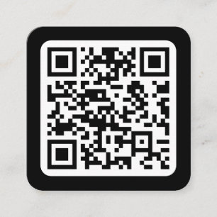 Tarjeta De Visita Cuadrada Código QR moderno editable   Blanco negro o cualqu