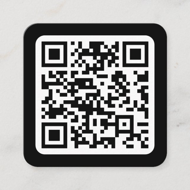 Tarjeta De Visita Cuadrada Código QR moderno editable | Blanco negro o cualqu (Anverso)